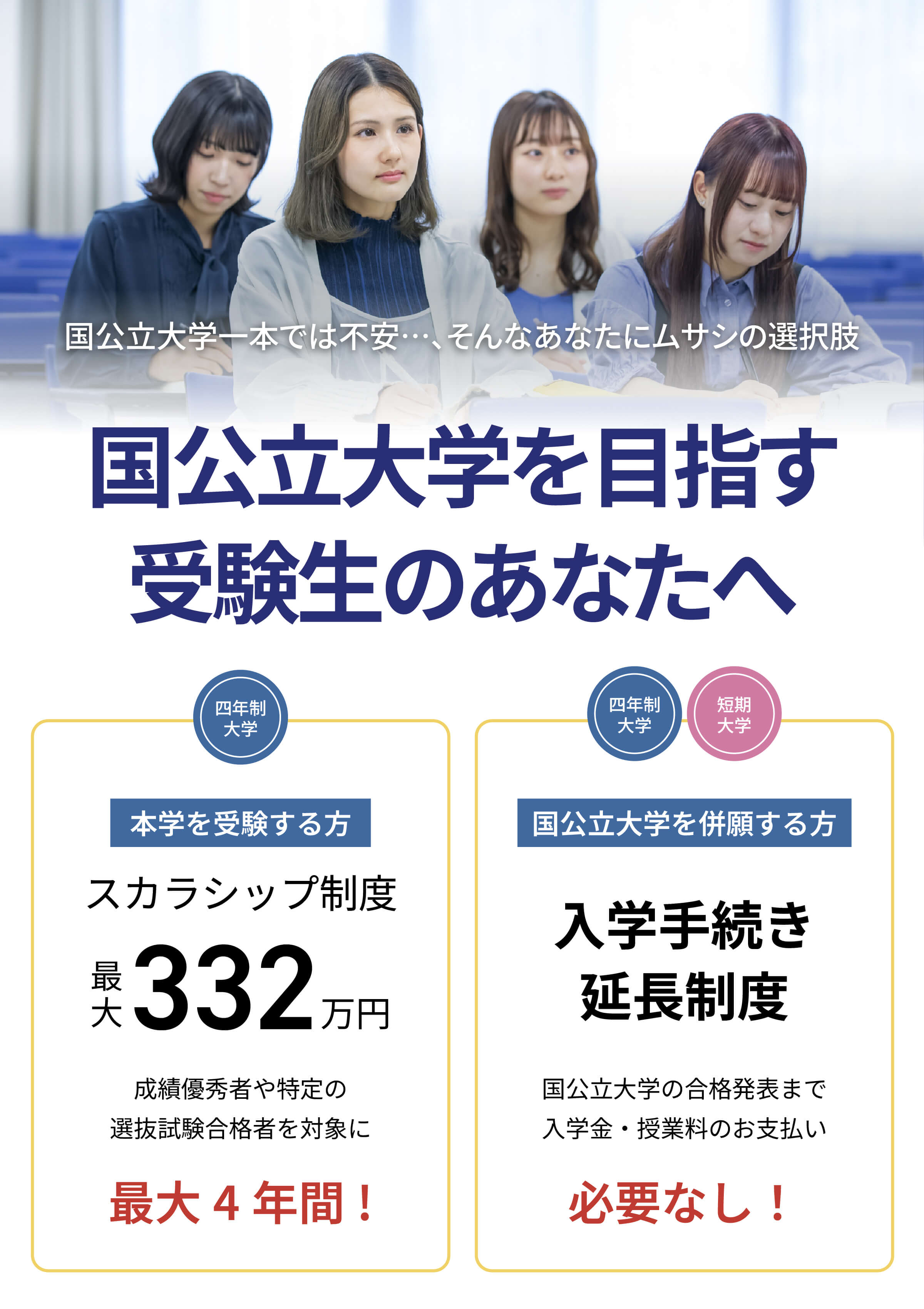 安心して挑む受験｜北海道武蔵女子大学・短期大学が国公立併願に選ばれる理由
