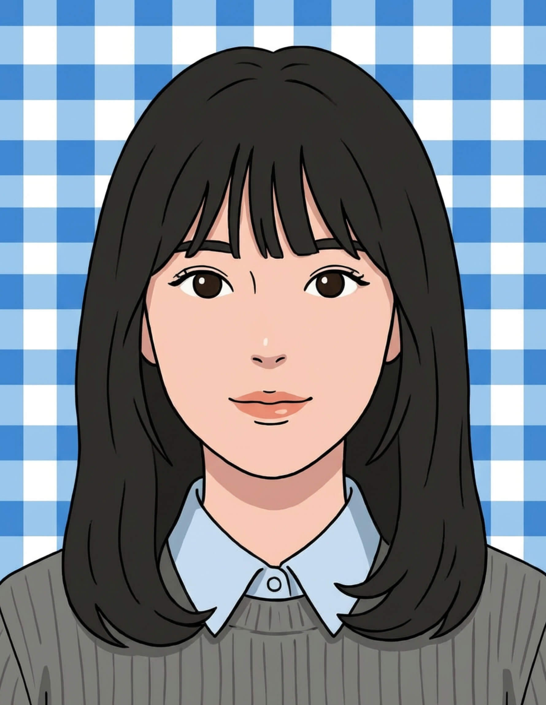 背景に柄がある（風景、壁の模様、家具の写り込み等もNG）