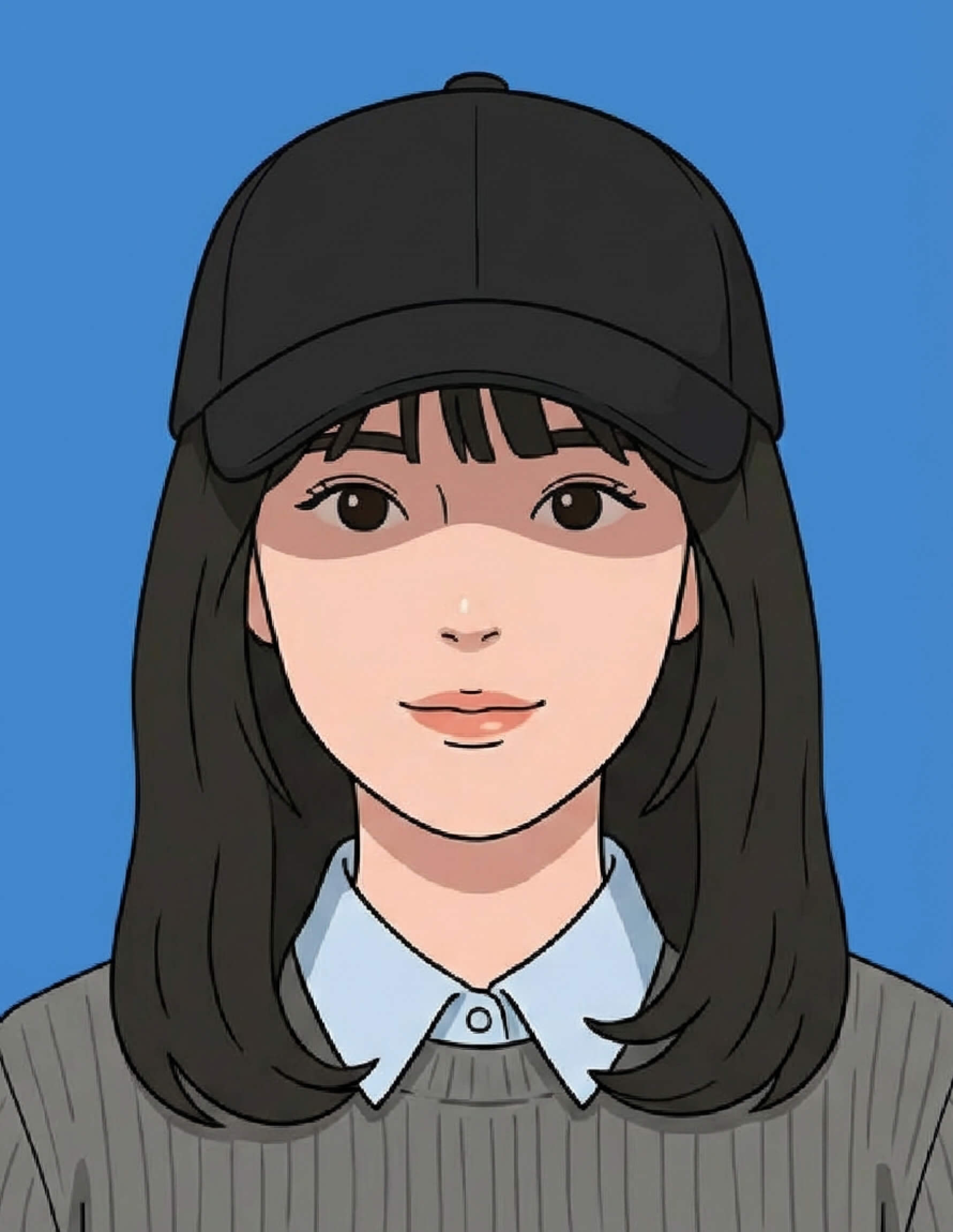 帽子を被っている