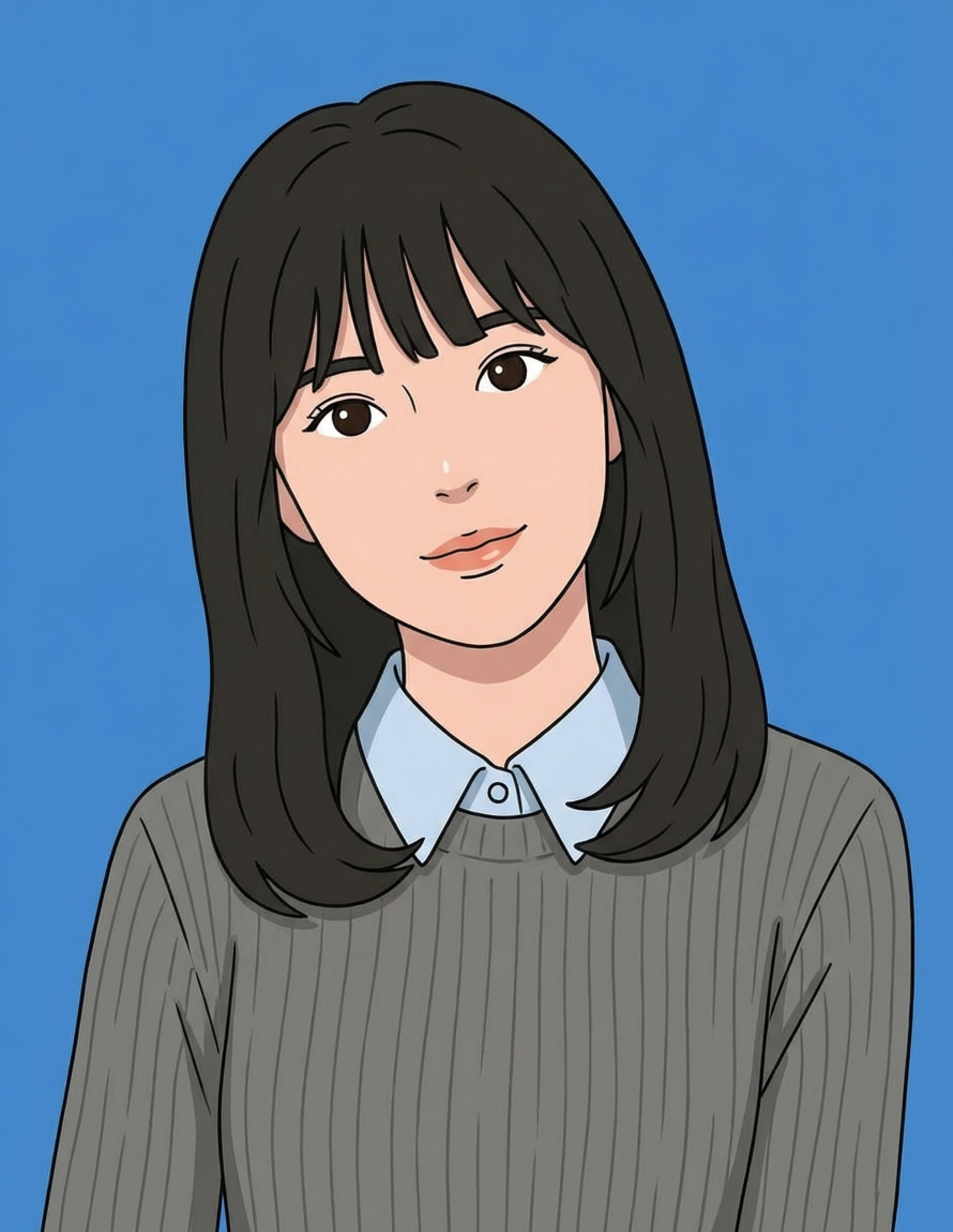 首や体が傾いている